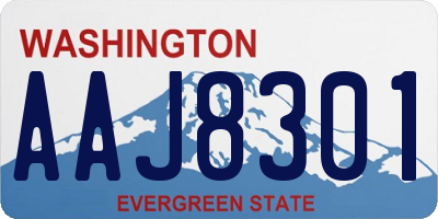 WA license plate AAJ8301
