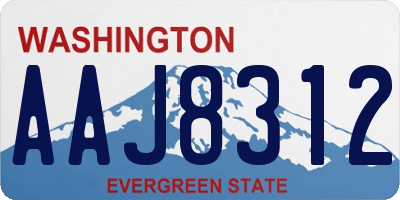 WA license plate AAJ8312