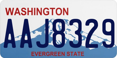 WA license plate AAJ8329