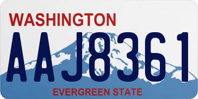 WA license plate AAJ8361