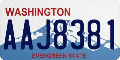 WA license plate AAJ8381