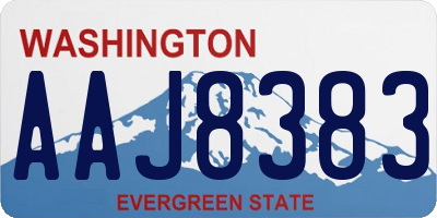 WA license plate AAJ8383