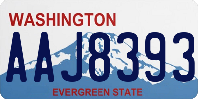 WA license plate AAJ8393