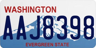 WA license plate AAJ8398