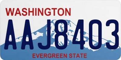WA license plate AAJ8403