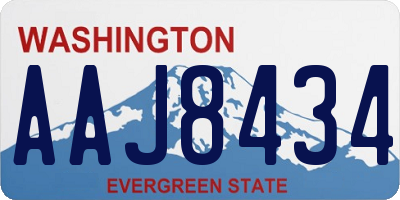 WA license plate AAJ8434
