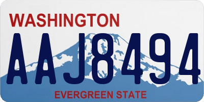 WA license plate AAJ8494