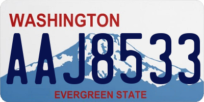 WA license plate AAJ8533
