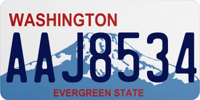 WA license plate AAJ8534