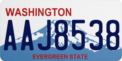 WA license plate AAJ8538