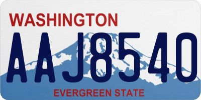 WA license plate AAJ8540
