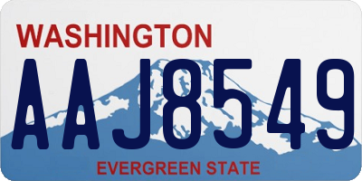 WA license plate AAJ8549