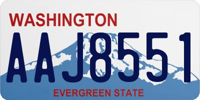WA license plate AAJ8551