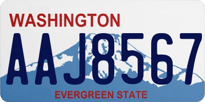 WA license plate AAJ8567