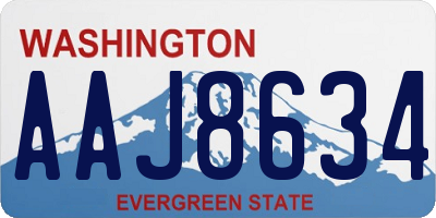 WA license plate AAJ8634