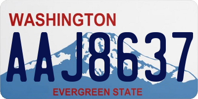 WA license plate AAJ8637