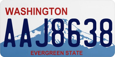 WA license plate AAJ8638