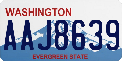 WA license plate AAJ8639