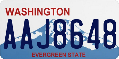 WA license plate AAJ8648