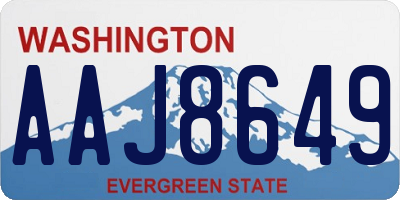 WA license plate AAJ8649