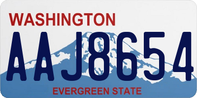 WA license plate AAJ8654