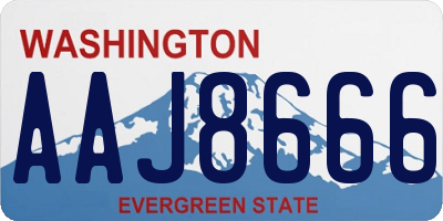 WA license plate AAJ8666