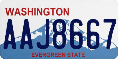 WA license plate AAJ8667