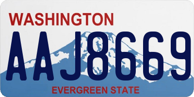 WA license plate AAJ8669