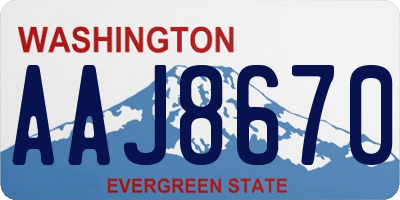 WA license plate AAJ8670