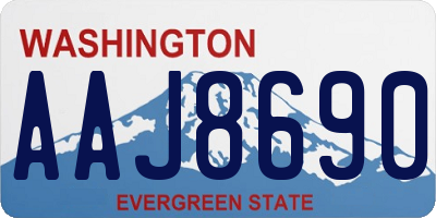 WA license plate AAJ8690