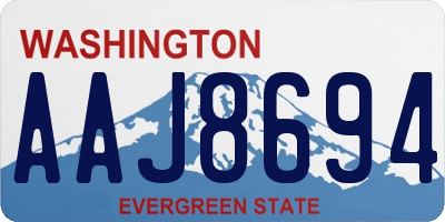 WA license plate AAJ8694