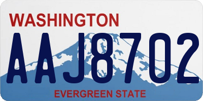 WA license plate AAJ8702
