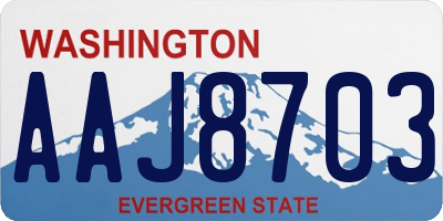 WA license plate AAJ8703