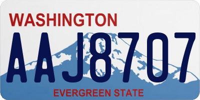 WA license plate AAJ8707