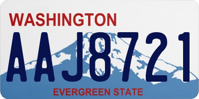 WA license plate AAJ8721