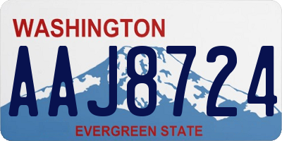 WA license plate AAJ8724