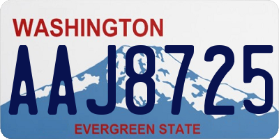 WA license plate AAJ8725