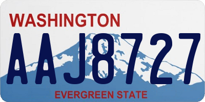 WA license plate AAJ8727