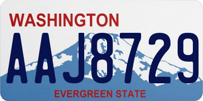 WA license plate AAJ8729