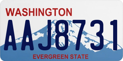 WA license plate AAJ8731