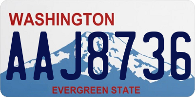 WA license plate AAJ8736