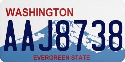 WA license plate AAJ8738