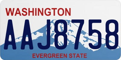 WA license plate AAJ8758