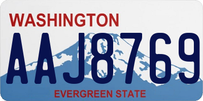 WA license plate AAJ8769