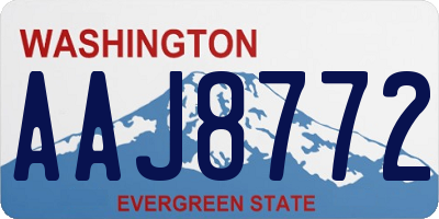 WA license plate AAJ8772