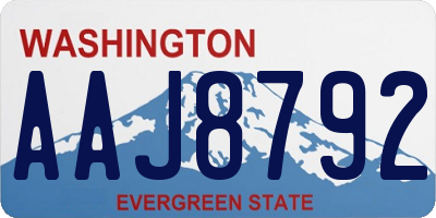 WA license plate AAJ8792