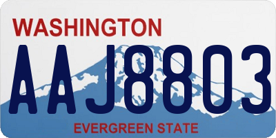 WA license plate AAJ8803