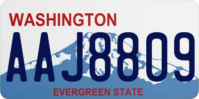 WA license plate AAJ8809