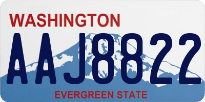 WA license plate AAJ8822