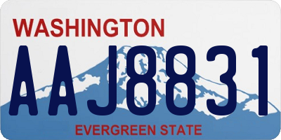 WA license plate AAJ8831